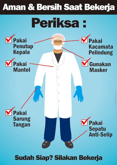 Poster keselamatan kerja di laboratorium fisika