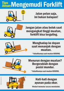 Tips Aman Mengemudi Forklift | Safety Poster Indonesia